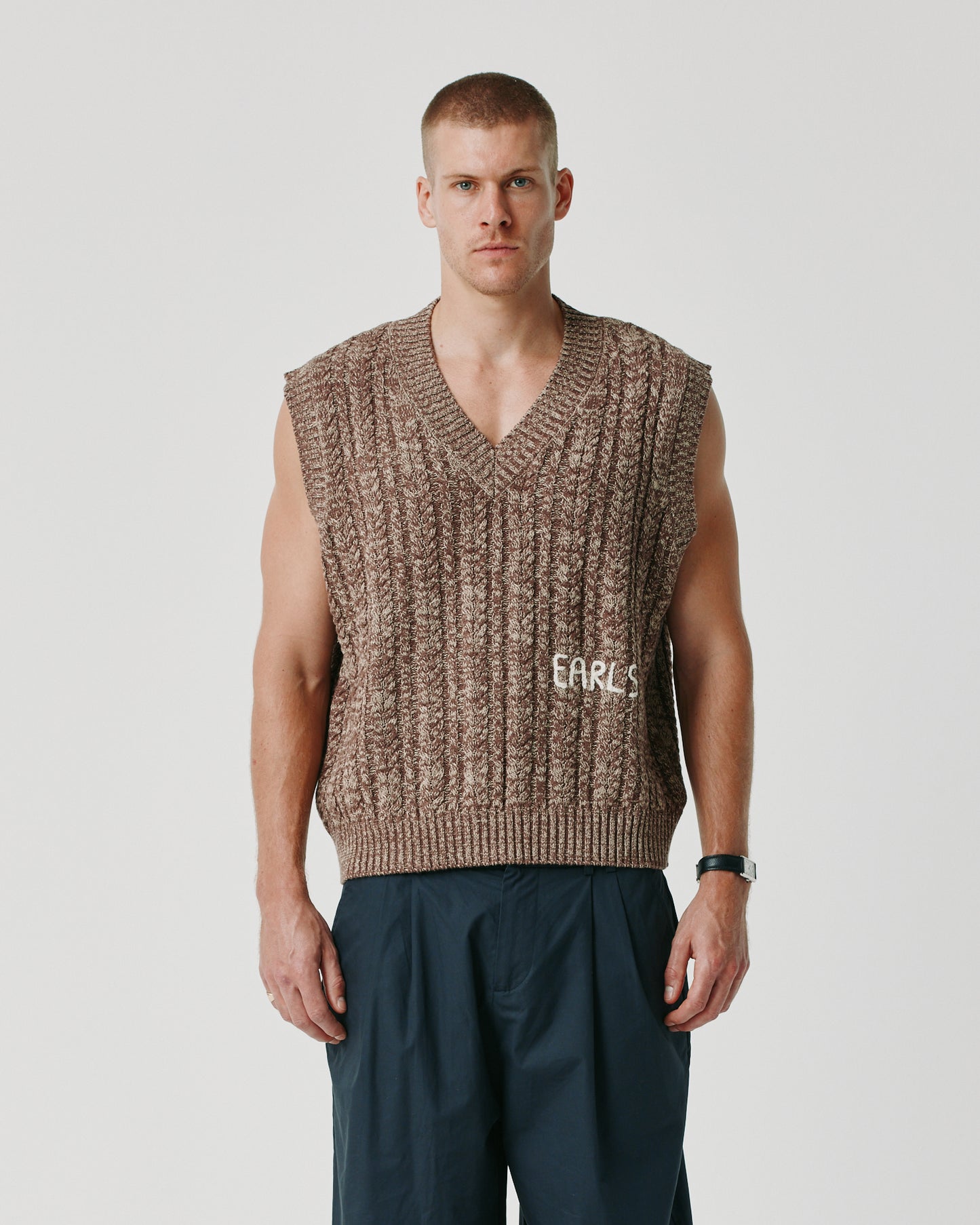 Cableknit Vest - Rich Earth