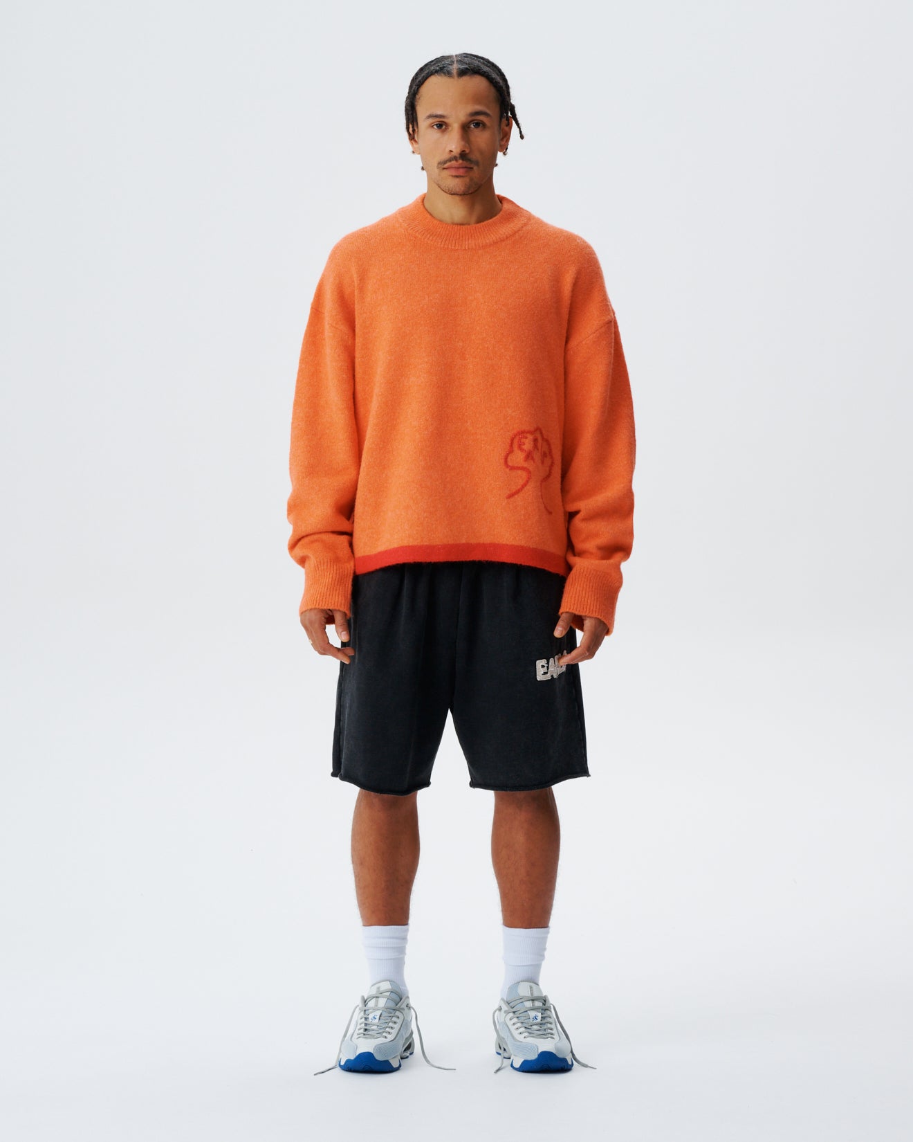 Fluffy Knit Crewneck - Orange