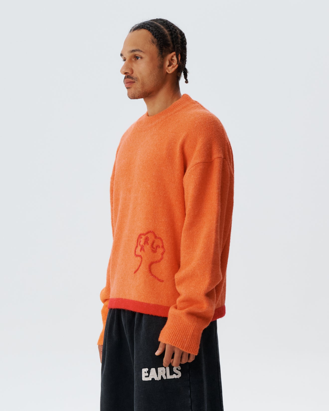 Fluffy Knit Crewneck - Orange