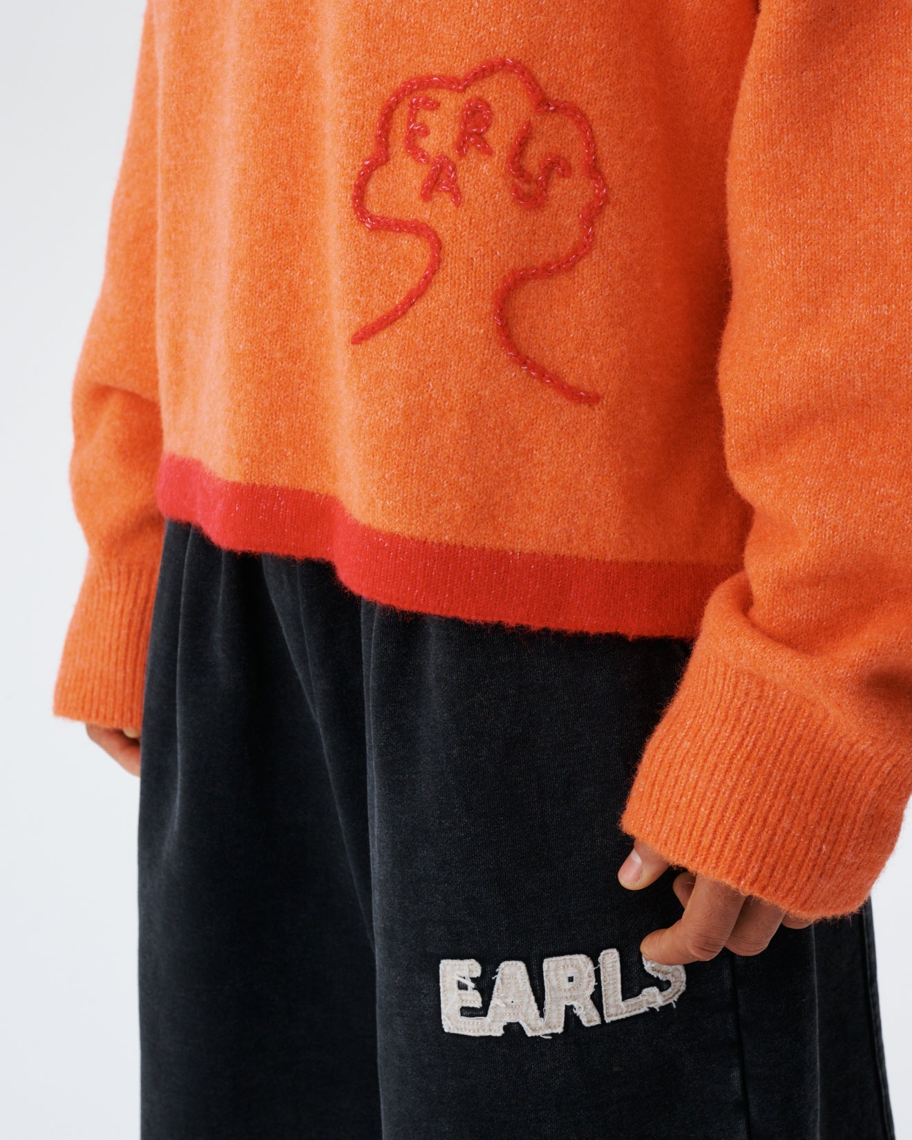 Fluffy Knit Crewneck - Orange