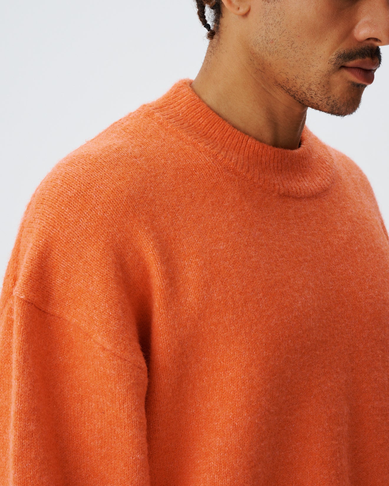 Fluffy Knit Crewneck - Orange