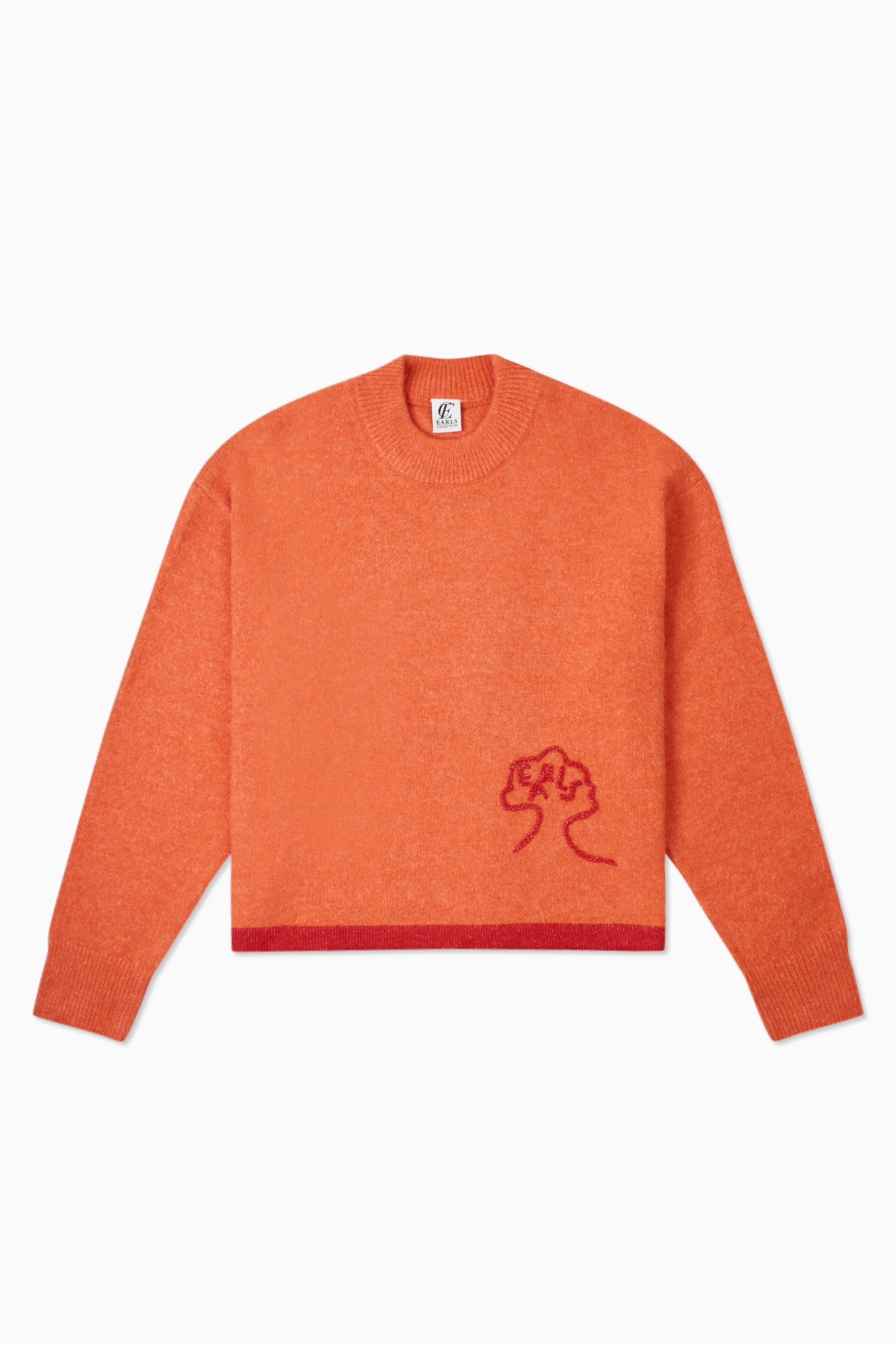 Fluffy Knit Crewneck - Orange