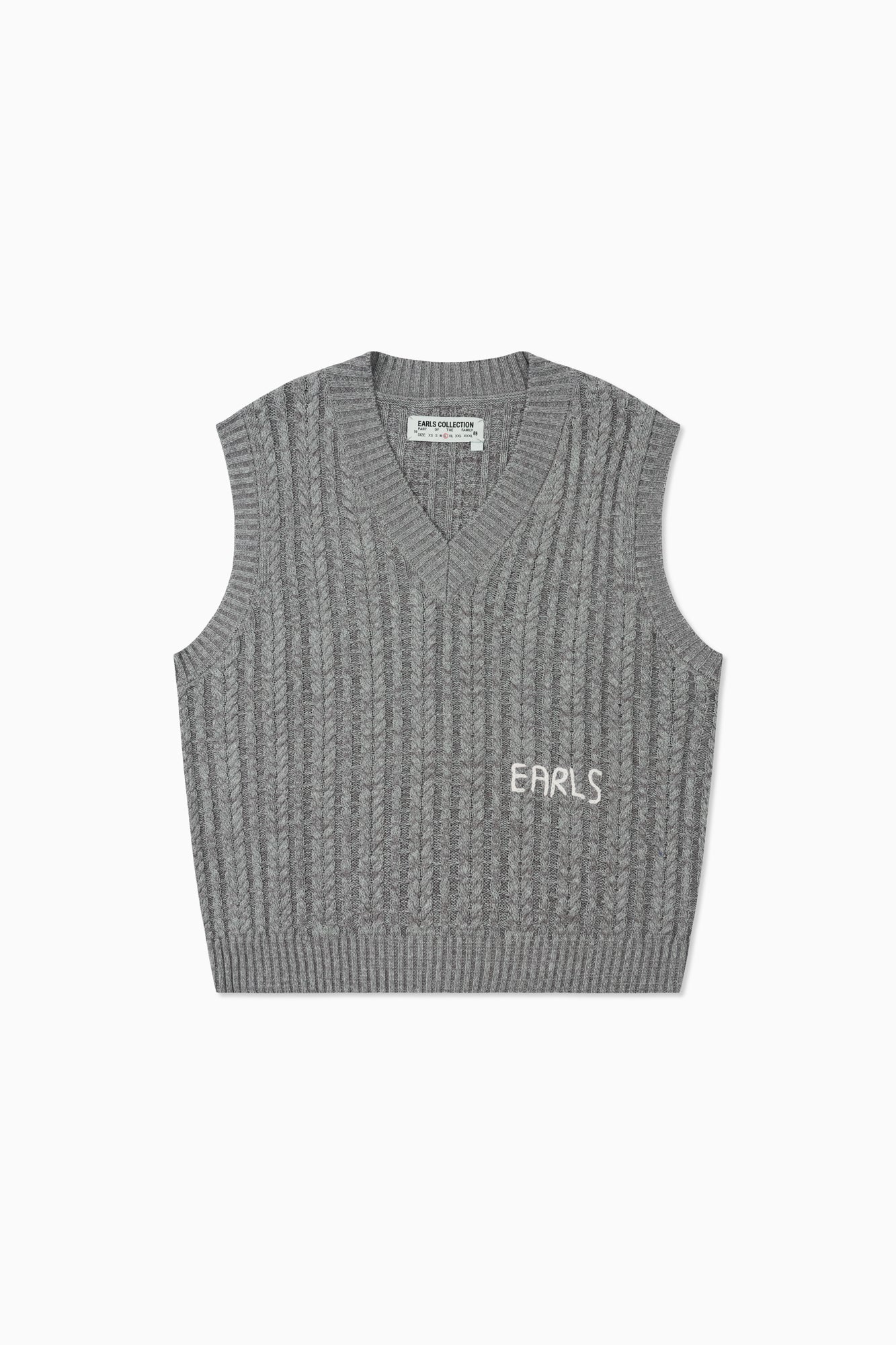 Cableknit Vest - Blue Grey