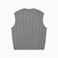 Cableknit Vest - Blue Grey