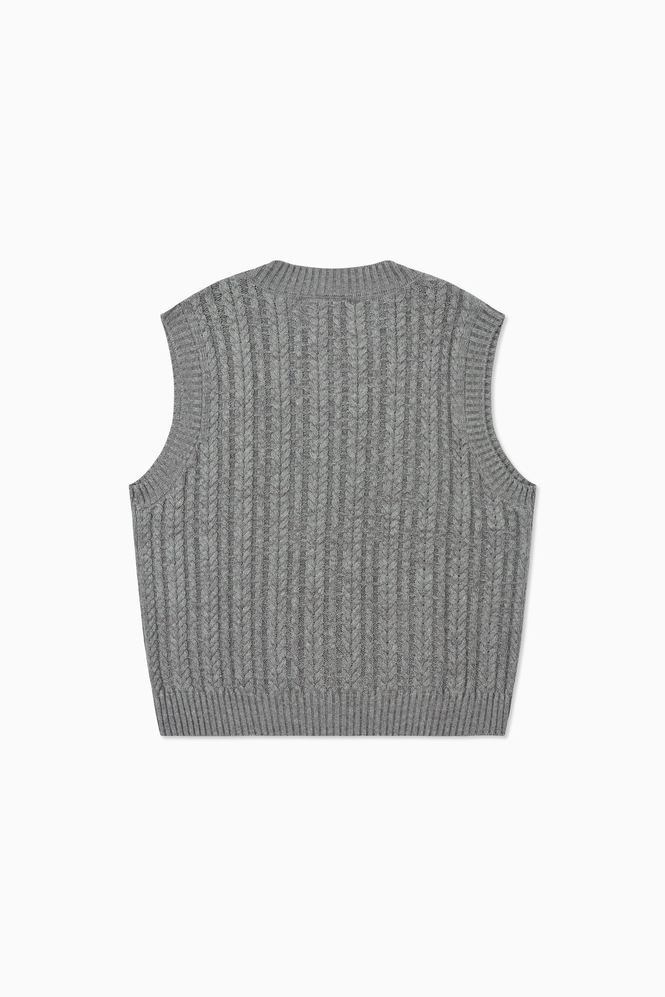 Cableknit Vest - Blue Grey