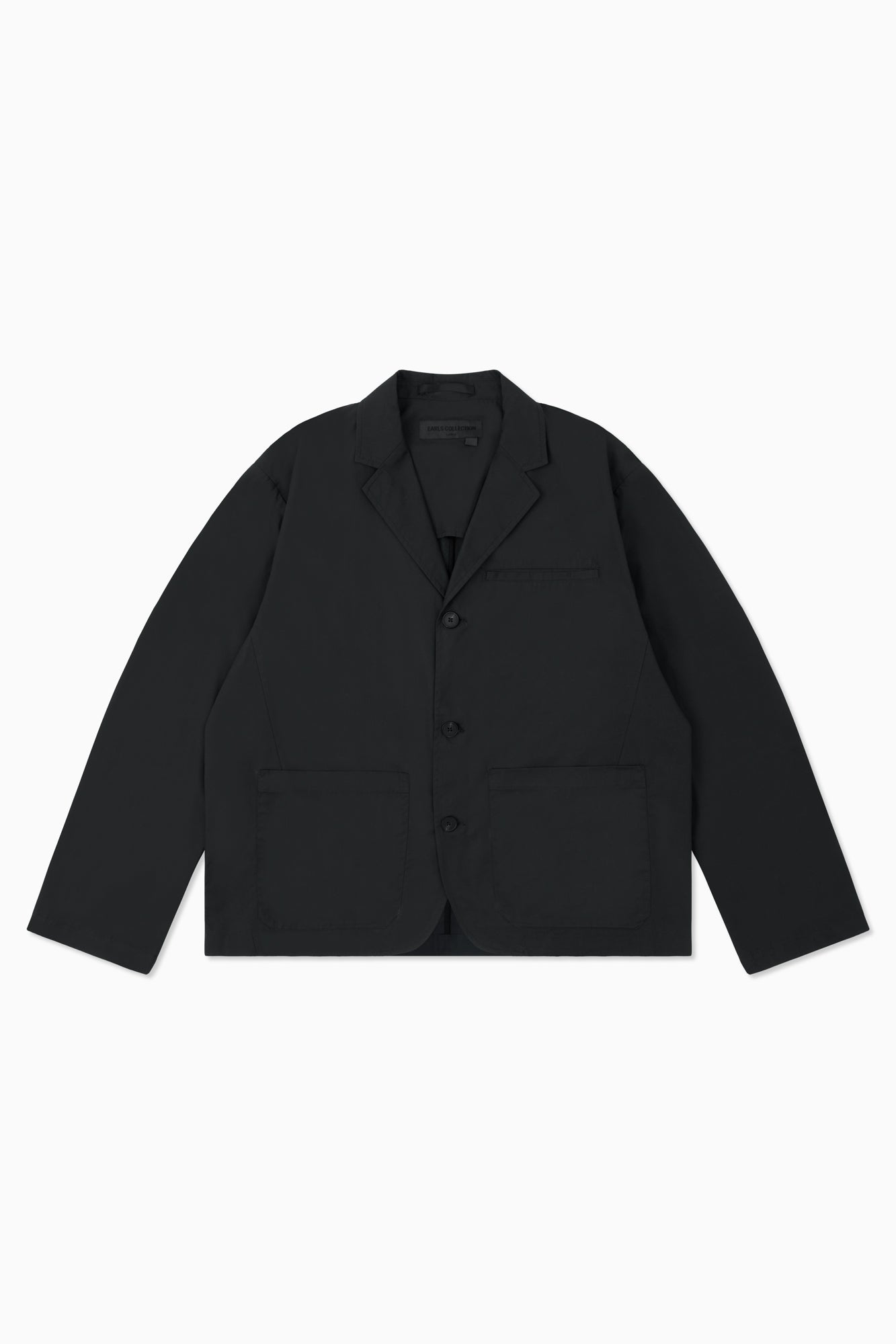 Poplin Boxy Blazer - Black