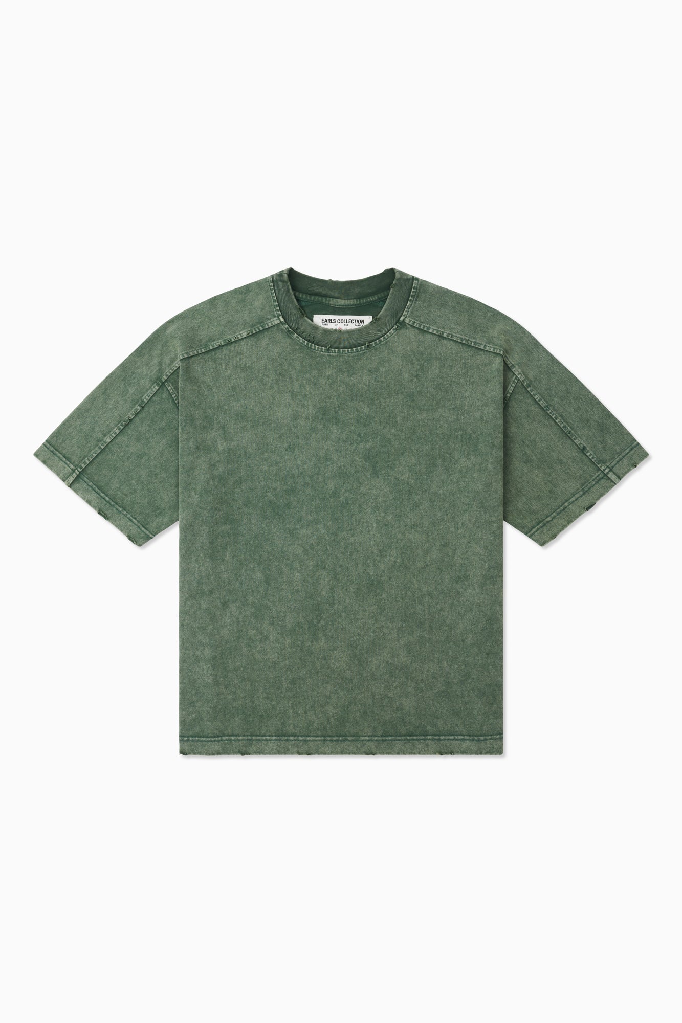 Panelled Block Tee - Dark Forest