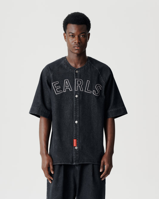 Baseball Shirt- Black Denim