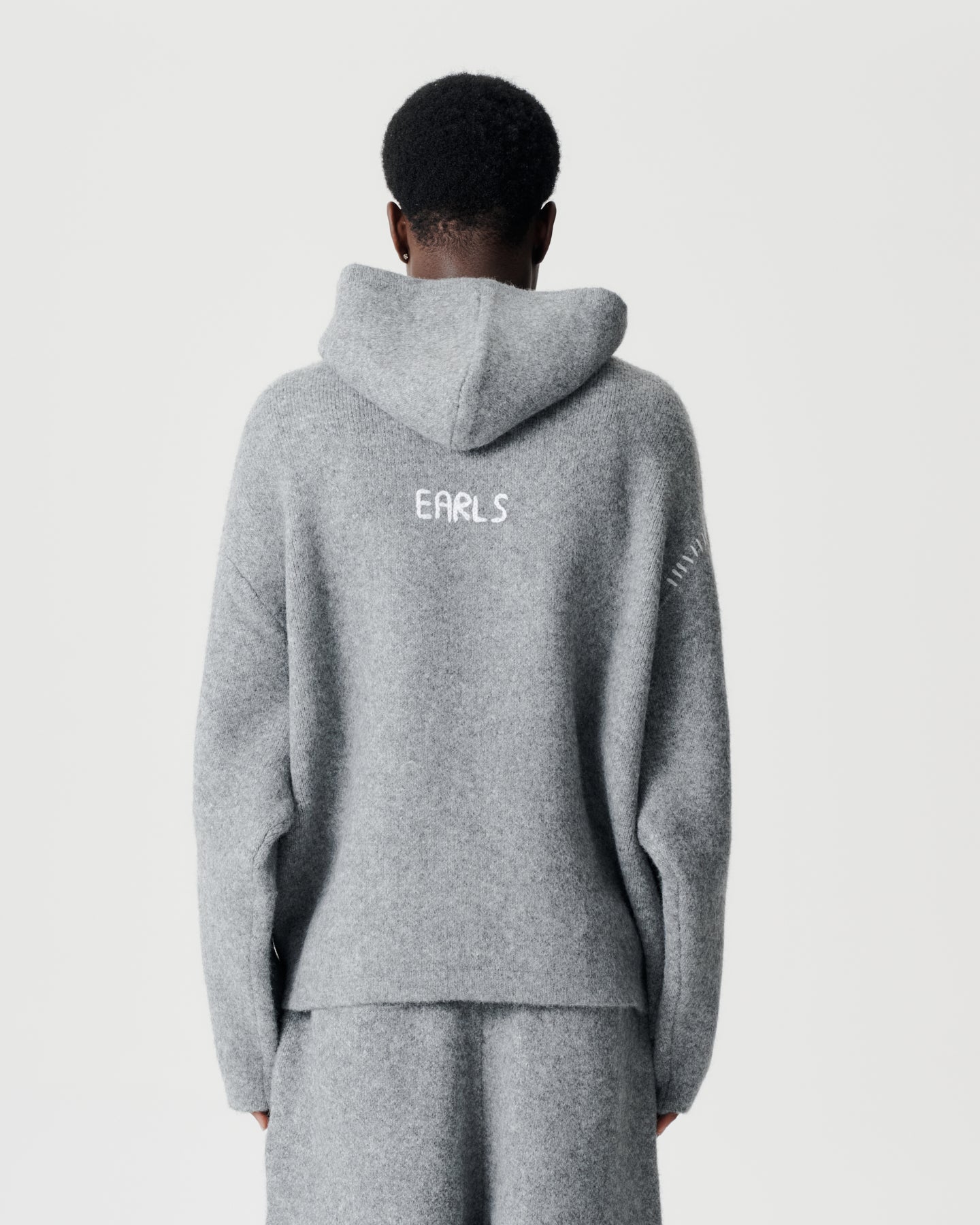 Fluffy Knit Hood - Grey