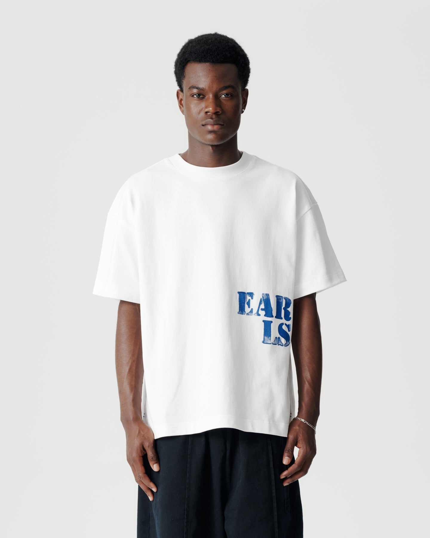 Stencil Block Tee - White