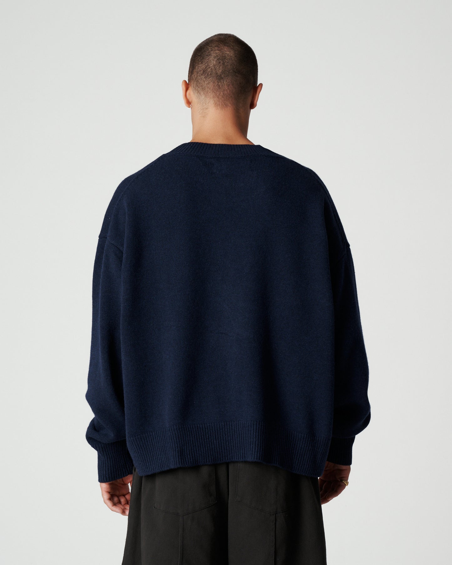 Foliage Knit Crew - Deep Navy