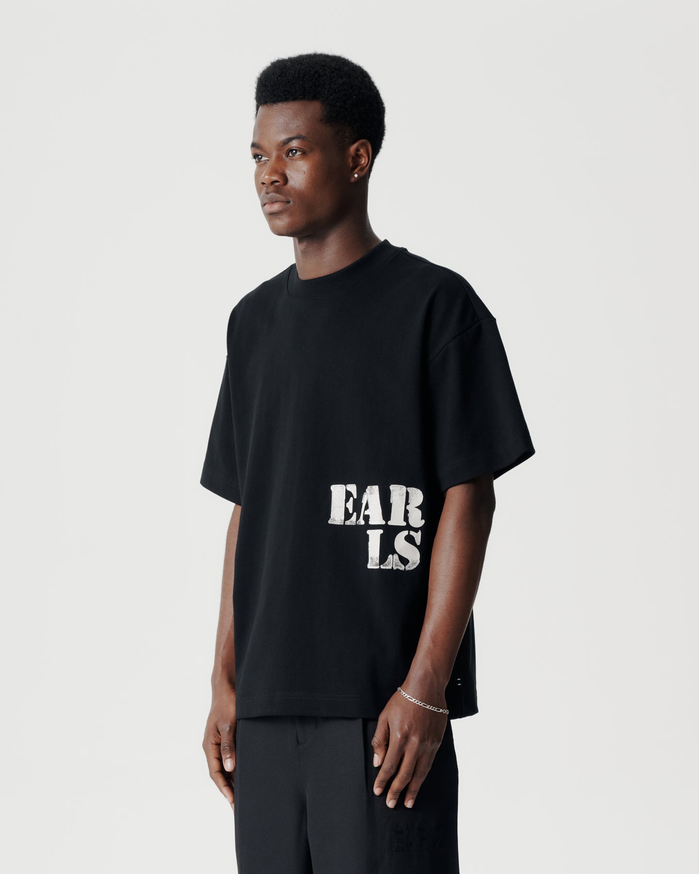 Stencil Block Tee - Dusty Black