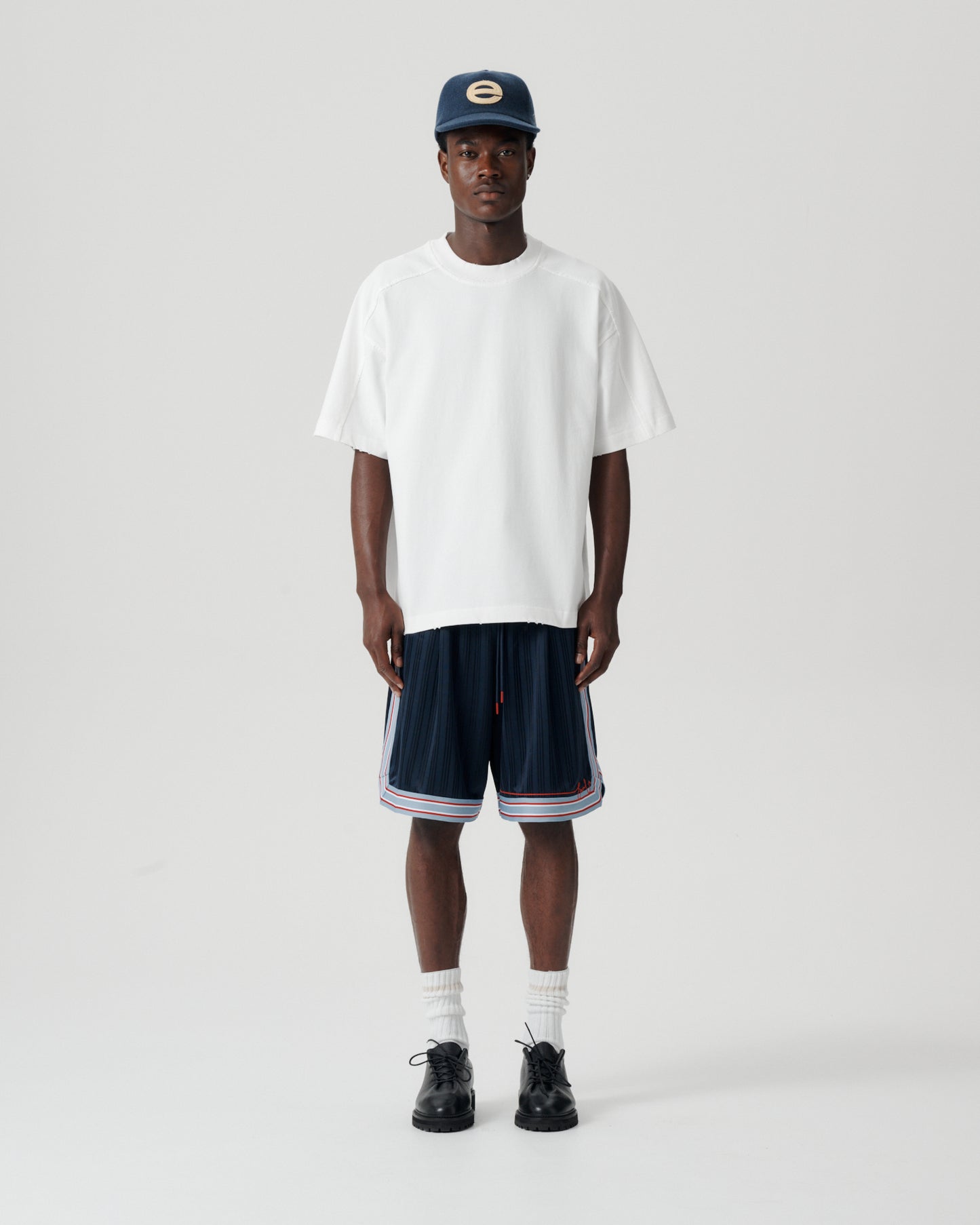 Panelled Block Tee - White