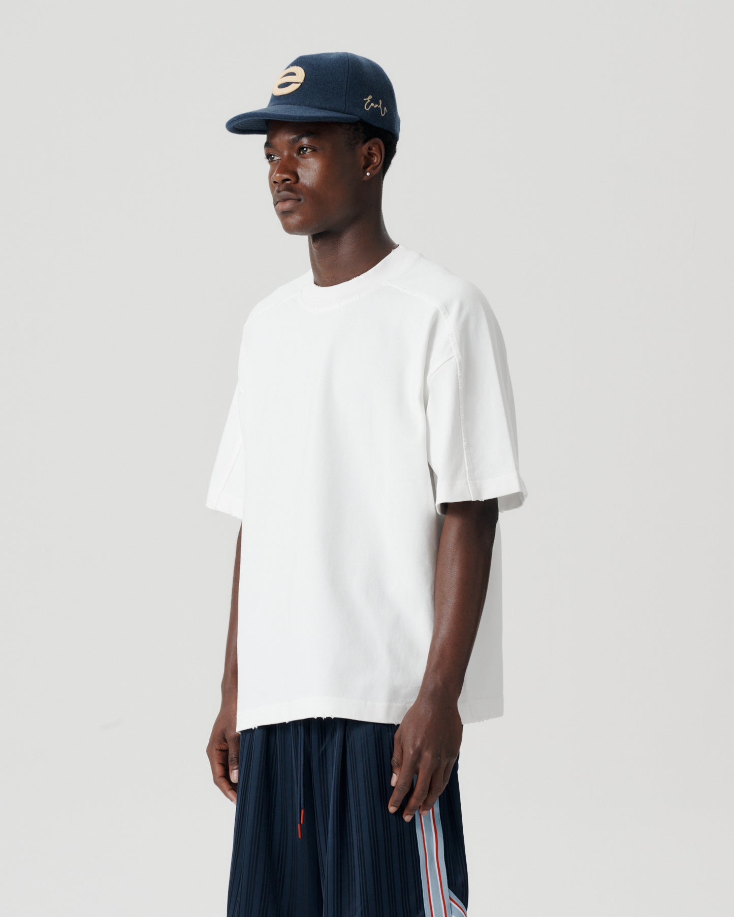 Panelled Block Tee - White