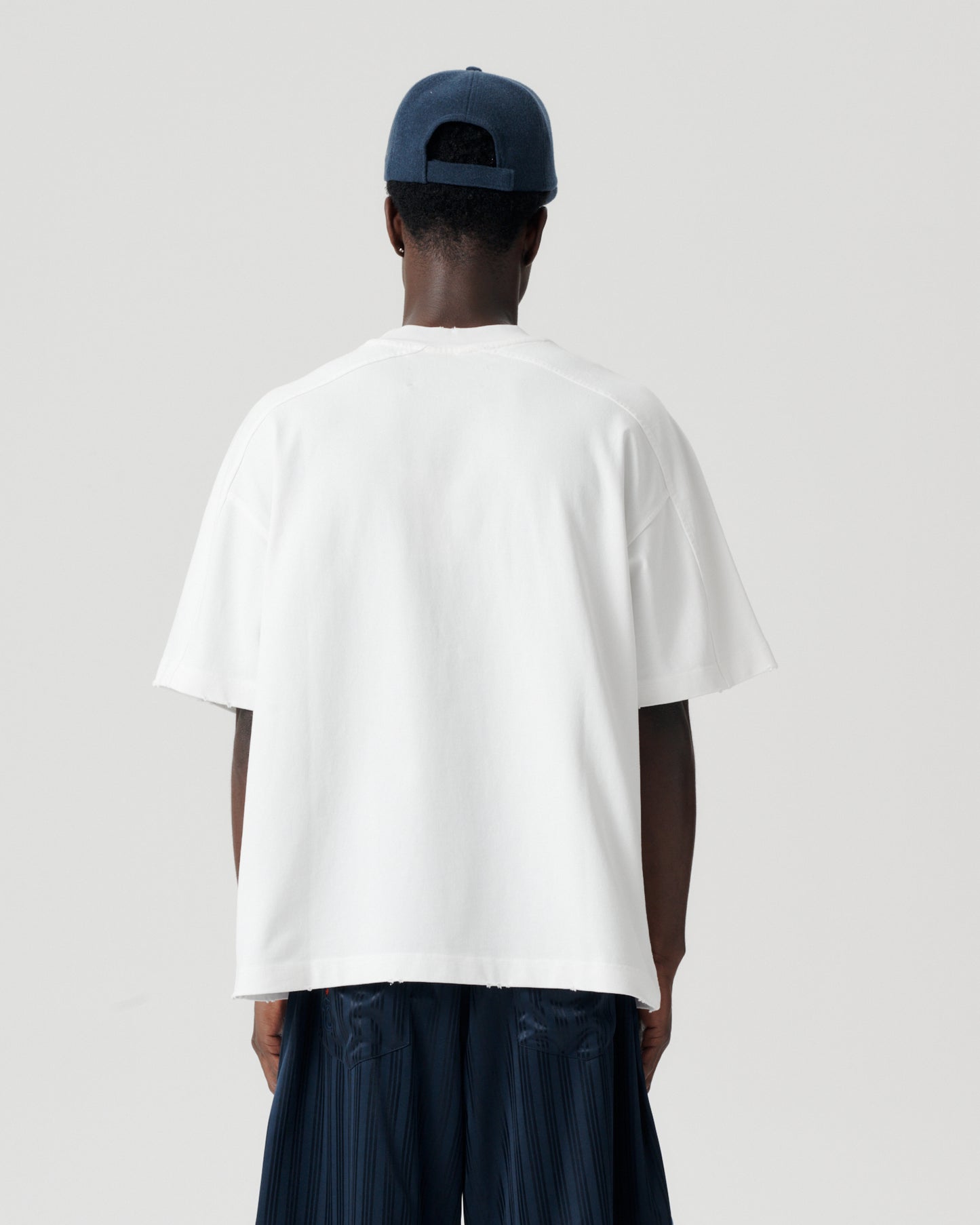 Panelled Block Tee - White