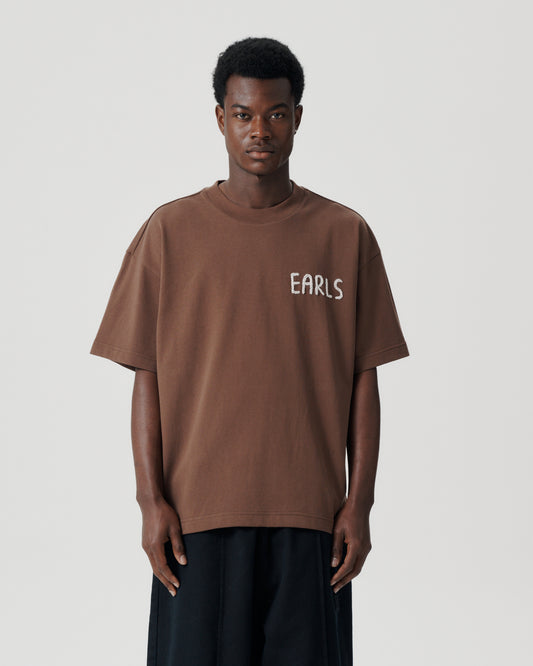 Thick Stitch Block Tee - Brown/Cream