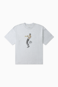 Trumpet Tee - Grey Marle