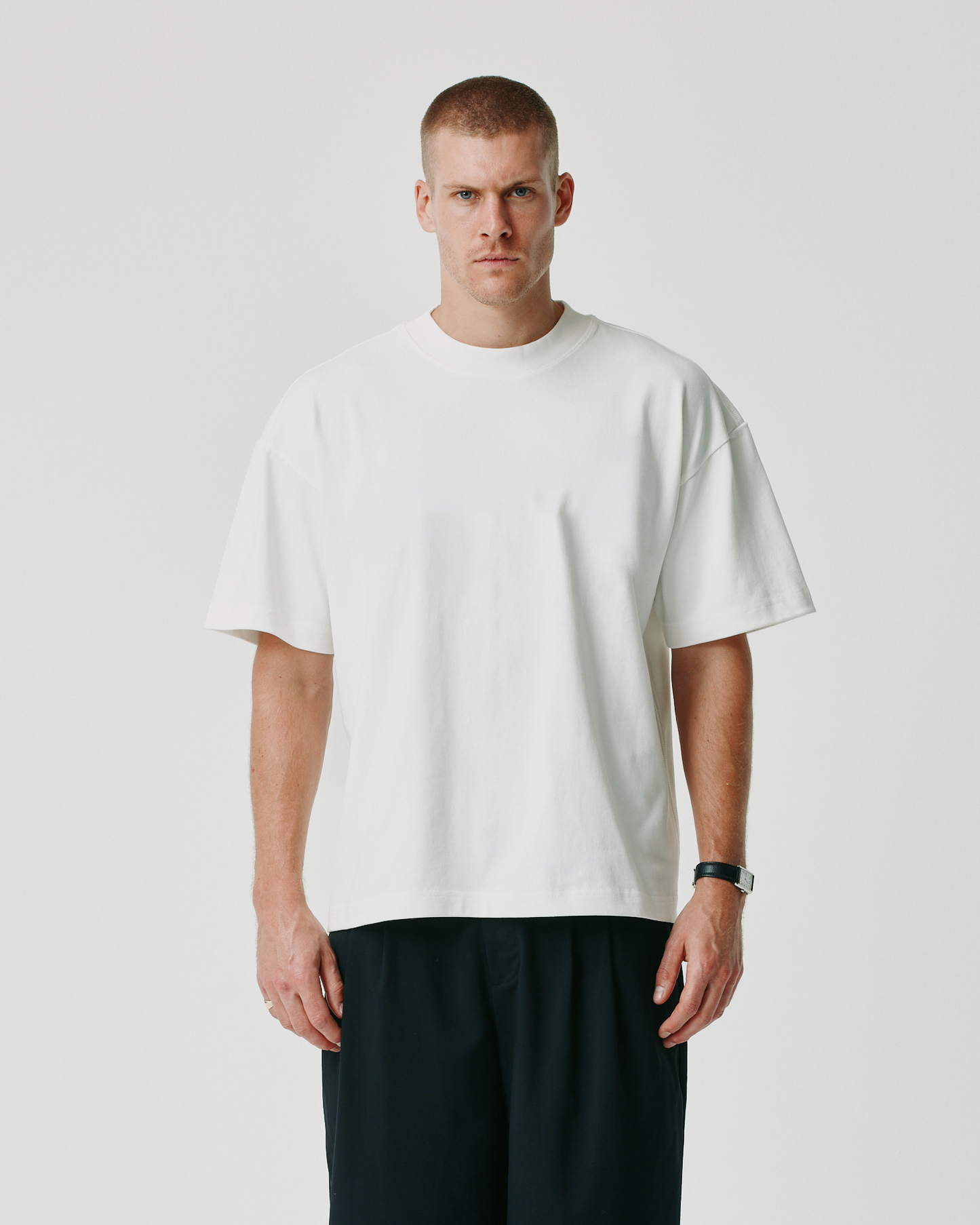 Block Tee - White