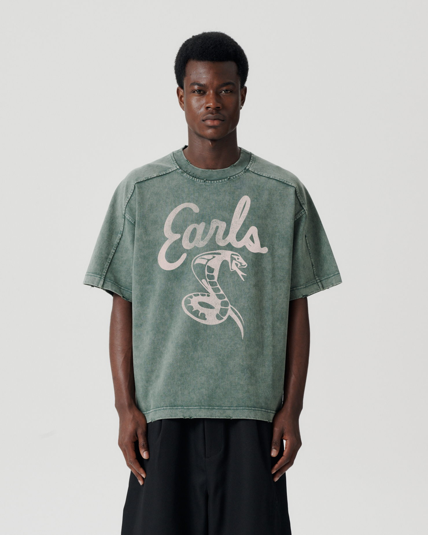 Panelled Cobra Tee - Forest