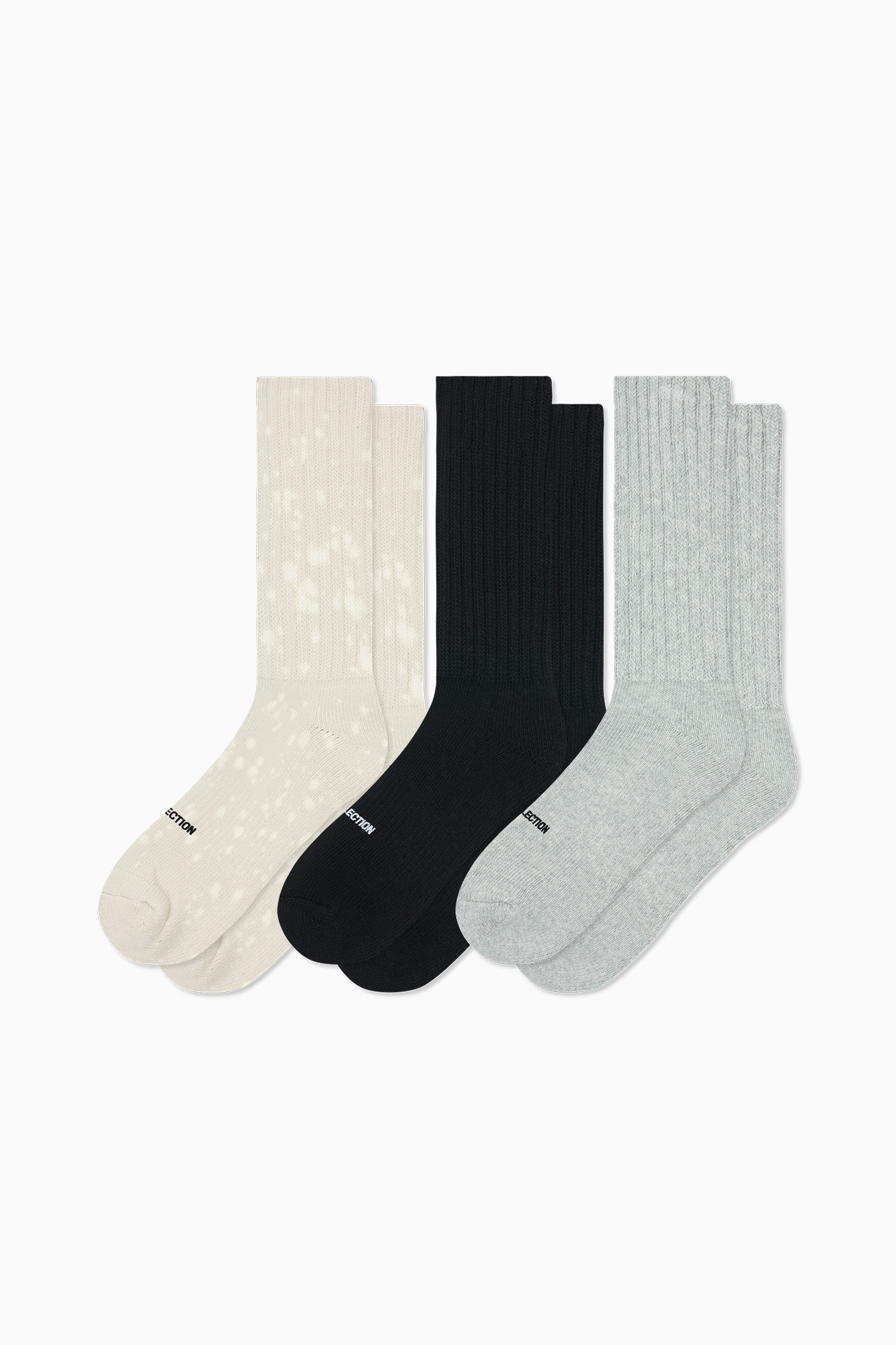 Thick Knit Sock Pack - Black/Grey Marle/Dove