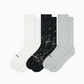 Thick Knit Sock Pack - White/Grey Marle/Bleach Black